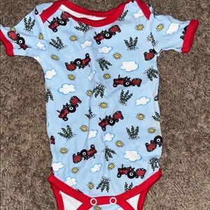 Charming Tractor Print Kids Bodysuit